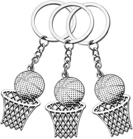 Sosoport 6 Pcs Basketball Keychain Pendant Key Chains Halloween Keychain Soccer Keyrings Basketball