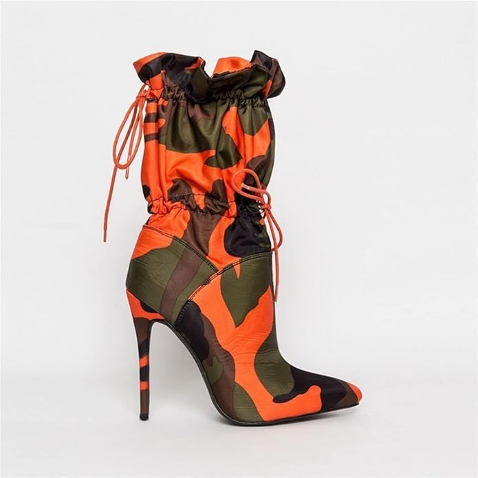 Boots For Women High-heeled Shoes, Middle-tube Boots, Thin High-heeled Lace-up Women's Shoes