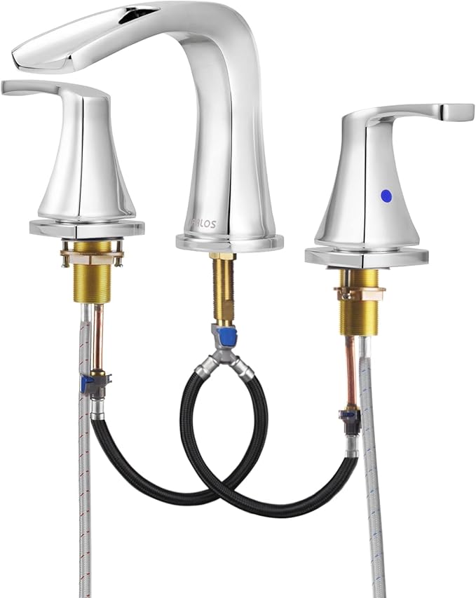 PARLOS Waterfall Roman tub Faucet with Valve, 2-Handle Widespread Tub Filler, Chrome, 1434201
