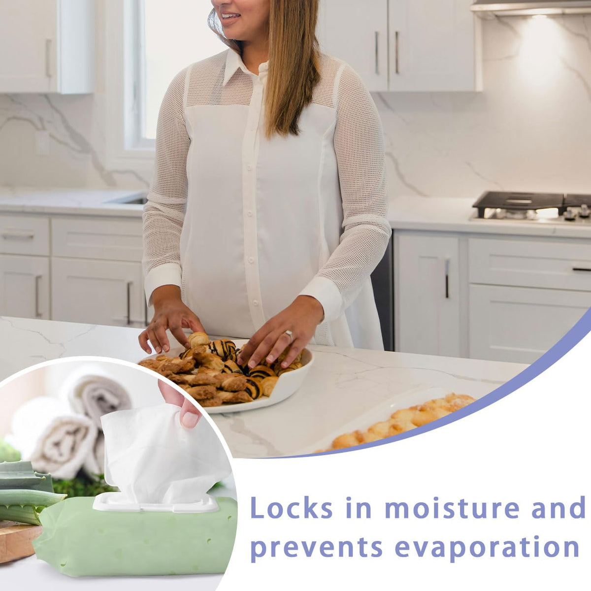 Baby Wet Towel Cover et Towel Cover Flip Cover for Cover Portable Wet Towel Holder Container (White, 6 Pcs)