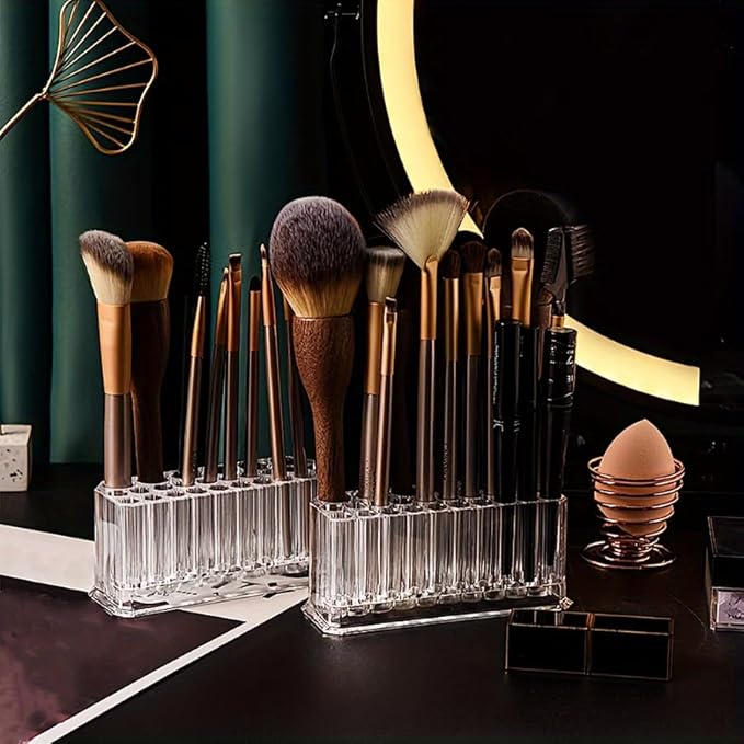 1PC Clear Acrylic Makeup Brush Holder and Nail Polish Organizer Ai Compact Storage Box for Beauty Essentials