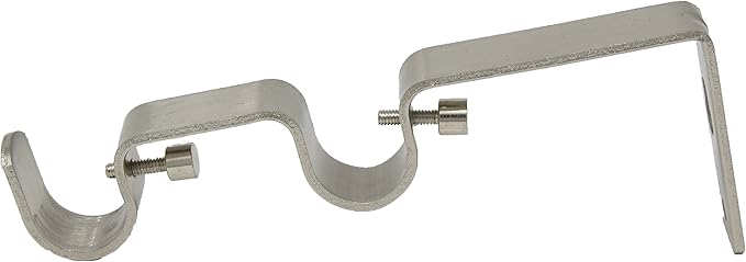 Urbanest Double Curtain Rod Bracket for 34" or 58", Brushed Steel