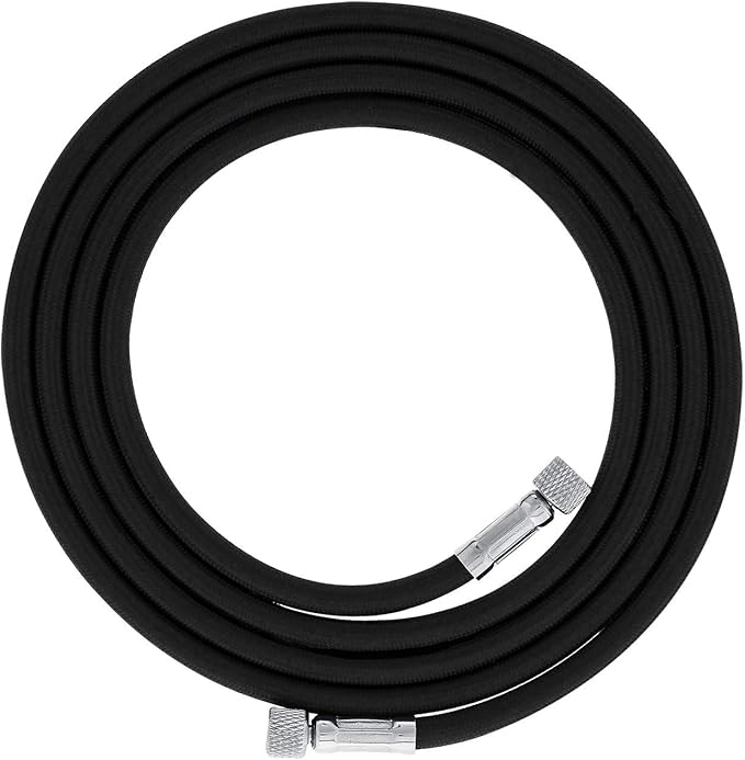 Master Airbrush Premium 6 Foot Nylon Braided Airbrush Hose - 18" BSP Air Brush Adapter Fitting Connectors on Both Ends (Hose Color May Vary)