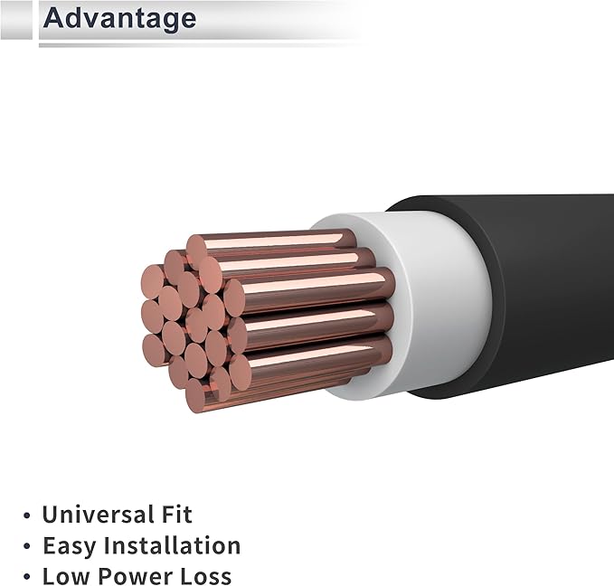 1 Pc Universal Battery Inverter Cable 38" Lug 516" Lug 4.5FT Battery Cable 4 AWG Gauge Black Tinned Copper