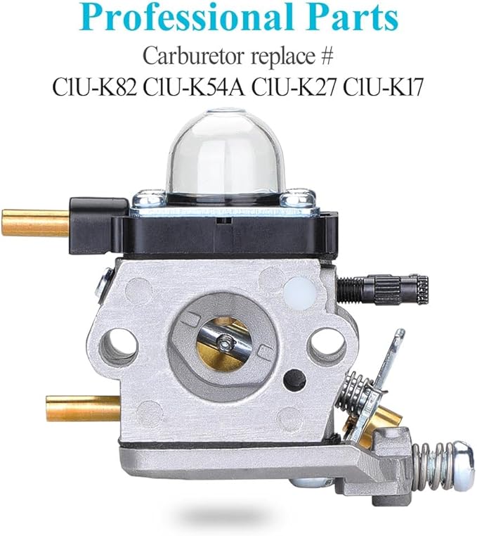 C1U-K82 C1U-K54A Carburetor, for Mantis Tiller 7222 7222M 7225 7920, Echo TC-210 HC-1500, Premium Cultivator Carb, Plus Rebuild Kit Primer Bulb Fuel Line and More