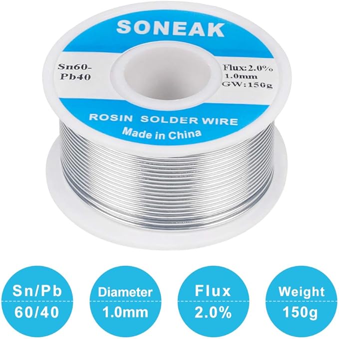 6040 Tin Lead Solder With Rosin Core For Electrical Soldering 1.0mm 150g
