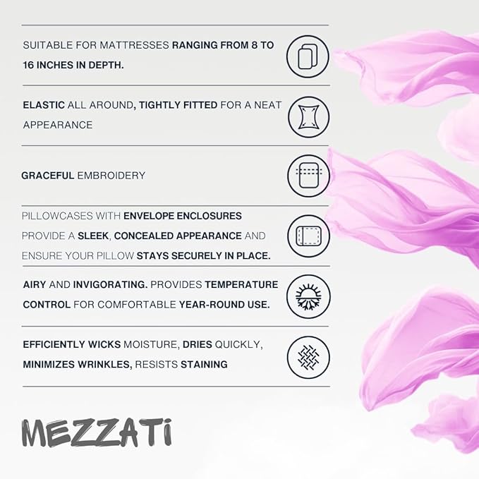 Mezzati Prestige Collection 1800 - Luxury sheet set, soft and comfortable, brushed microfiber, Microfiber, Yellow, King