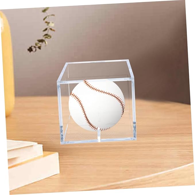 BESPORTBLE Fashionable Acrylic Baseball Display Case Compact Size Box for Sports Ball Showcase