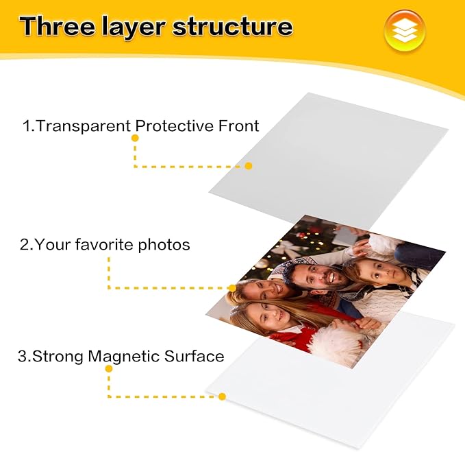 YixangDD 30 Pcs Magnetic picture frames for refrigerator 4x6Inch-Magnetic photo frames,White