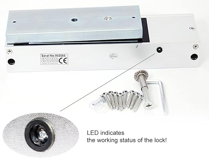 Waterproof 12VDC 24VDC Heavy Duty Magnetic Door Lock Gate Lock 1200lbs Holding Force with ZL Bracket for Access Control Door and Gate Opener, Outdoor Indoor Fail Safe Electromagnetic Door Lock