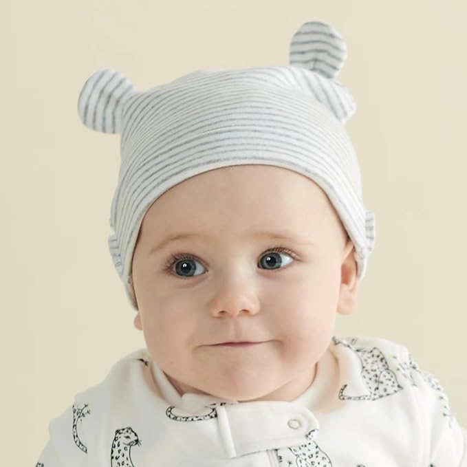 Owlivia Organic Newborn Knot Hats, Hospital Baby Beanies, Unisex Infant Caps, 3-Pack
