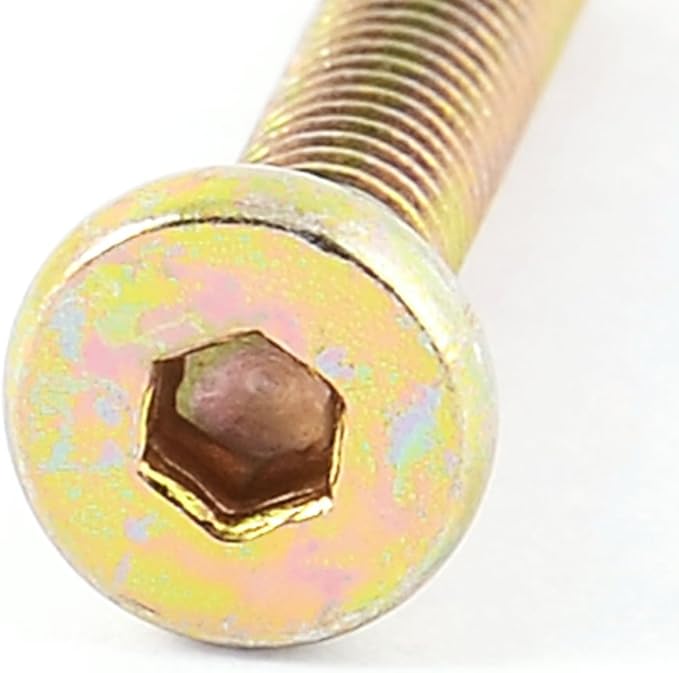 uxcell a16022300ux0880 M6 x 35mm Threaded Hex Socket Head Cap Screw Bolt Bronze Tone 8 Pcs