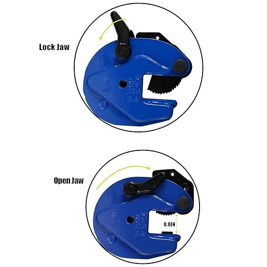 Vertical Plate Clamp, 2200lbs1T Plate Lifting Clamp Jaw Opening up to 0.8 inch, for Lifting and Transporting