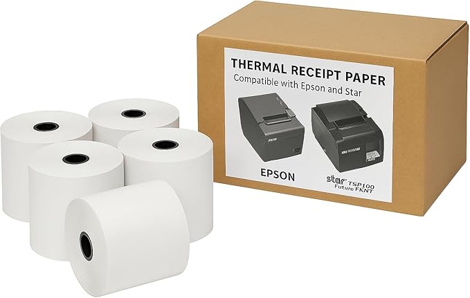 Thermal Receipt Printer Paper Rolls 3 18 80mm 3.125 x 230' - 5 Rolls