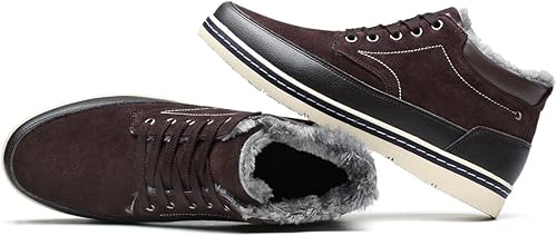 Men's Winter Cold Weather Shoes Outdoor Warm Fur Lining Suede Leather Lightweight Walking Boots