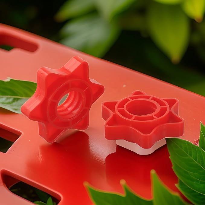 Pack Of 2 Dumbbell Collars Hex Nut Anti-Slip Collars Weight Check Nut Barbell Bar Clips For 1 Inch Standard Weight Lifting Barbells(Red)