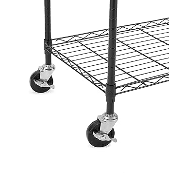 Wheels for Shelves Heavy Duty, 3 inch Casters for Wire Shelving, Stems 14" - 20 x 1 Thread Shelf Caster Wheels, 14-20 Casters Set of 4, Stem Caster Wheels
