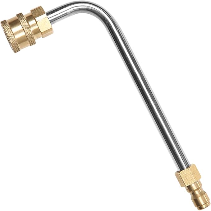 Sooprinse Washer Gutter Cleaner Attachment,Pressure Washer Gutter Rod for LanceWand 14 Inch Quick Connect,90 Degrees Curved Rod (7 inch)