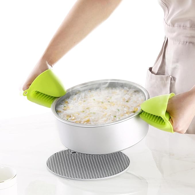 JZRH Anti-scalding Gloves Bowl Clip Thickened Food Grade Silicone Kitchen Insulation Board Clip Oven Bowl Clip Blacknew32gsingle