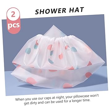 Beaupretty Women's Large Shower Cap Thick Hair Cap for Women Waterproof Shower Hair Cap 2pcs Set Delicate Design