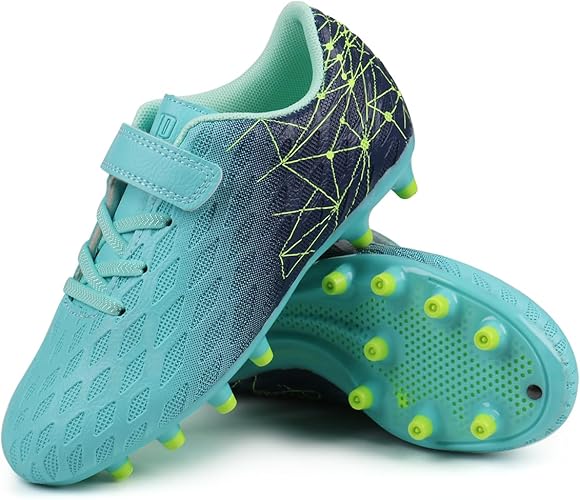 brooman Kids Firm Ground Soccer Cleats Boys Girls Athletic Outdoor Football Shoes