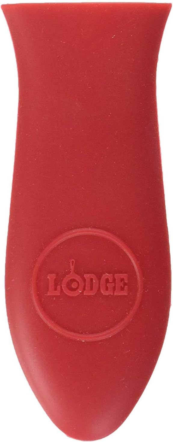 Lodge Silicone Mini Hot Handle Holder - Dishwasher Safe Mini Hot Handle Holder Designed for Lodge Cast Iron Skillets 8 Inches or Smaller w Keyhole Handle - Reusable Heat Protection Up to 500 - Red