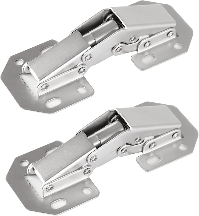 2-Pack Hidden Hinges for Cabinet Doors Frameless, Concealed Cabinet Hinges, Surface Mount Hinges