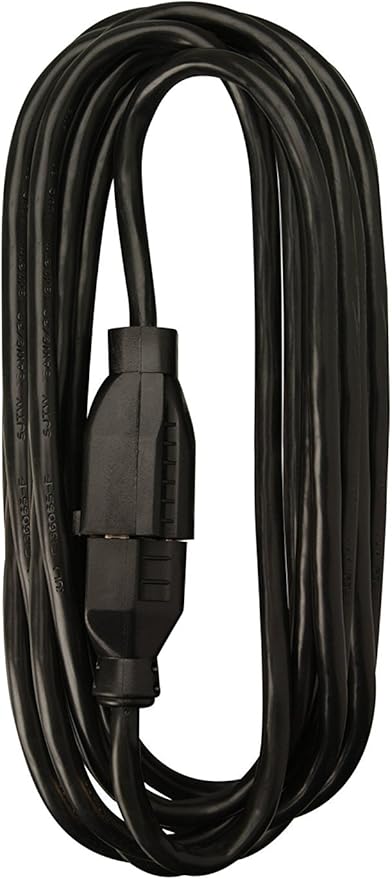 Woods Light Duty Extension Cord, 25Ft, 16 Gauge, 3 Conductor, Office Cord, SJTW, Black, 5601