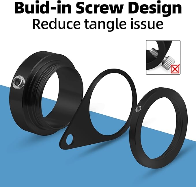 Anovo Flag Pole Rings, Flagpole Rings Aluminum Alloy 360 Rotating Anti Wrap Flag Mounting Spinning Ring Clips for 0.75-1.02 Inch Diameter Flagpole (1 Inch -Pack of 2, Black)
