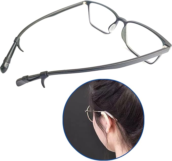 lvvfit Eyeglass Ear Grip Small Anti-Slip Elastic Holder Retainers, Silicone Ear Hook, Eyeglass Temple Tips Sleeve Retainer