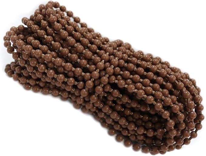 FQTANJU 10 Yards Roller Shade Blind Beaded Chain Cord, Coffee Plastic, Perfect for Roller Blind Fitting & Repair