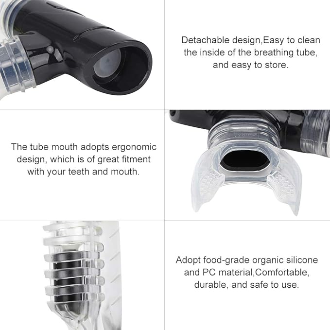 Detachable Dry Swim Snorkel, Ergonomic Design for Comfortable Snorkeling and Diving