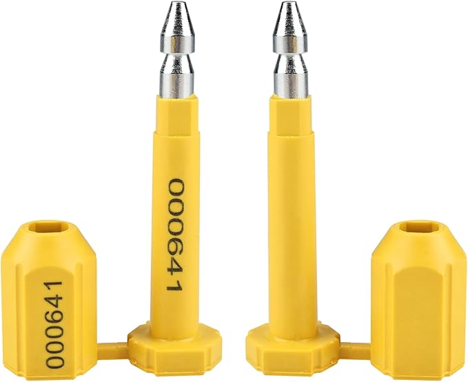 NovelBee 100pcs - 0325801- 0325900 Bolt Seal Shipping Seal with Print Progressive Numbering for Cargo Containers and Truck Trailers, Cargo Container Seals (Yellow)