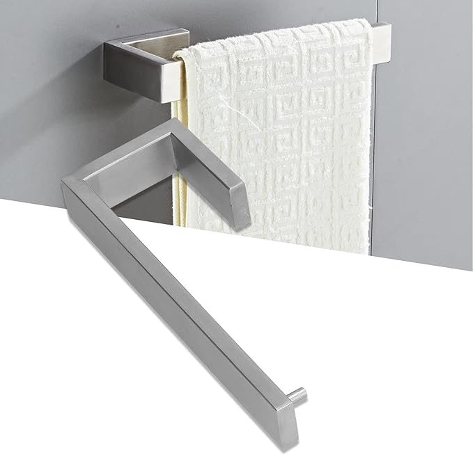 304 Stainless Steel Towel Rack | Bathroom Towel Holder with Protective Coating | Wall Mounted Hand Towel Rack for Bathroom/Kitchen/Laundry Room | Brushed Finish, Simple to