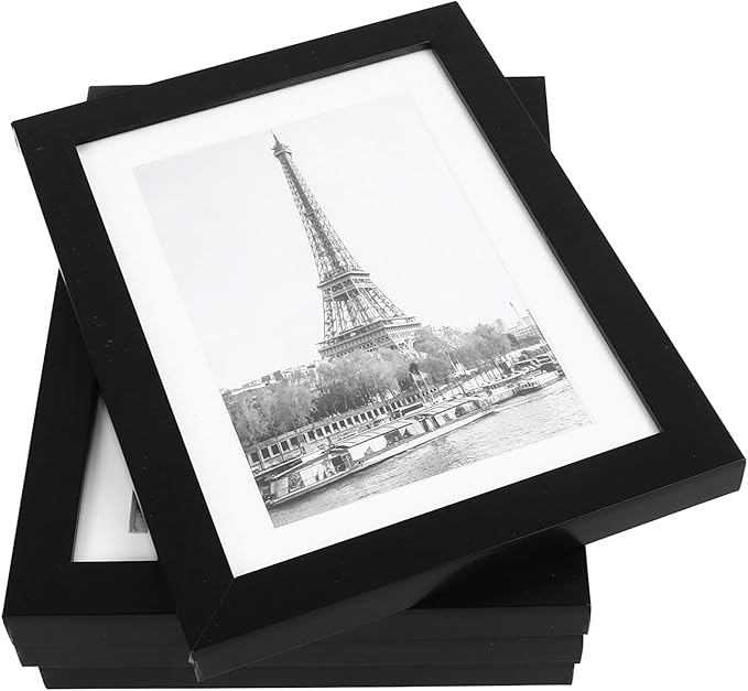 5Pcs Photo Frame, 7in High Transparency Black Decorative Rugged Picture Frame, Stylish PVC Black Edge DIY Design Combination Picture Frame Ornament