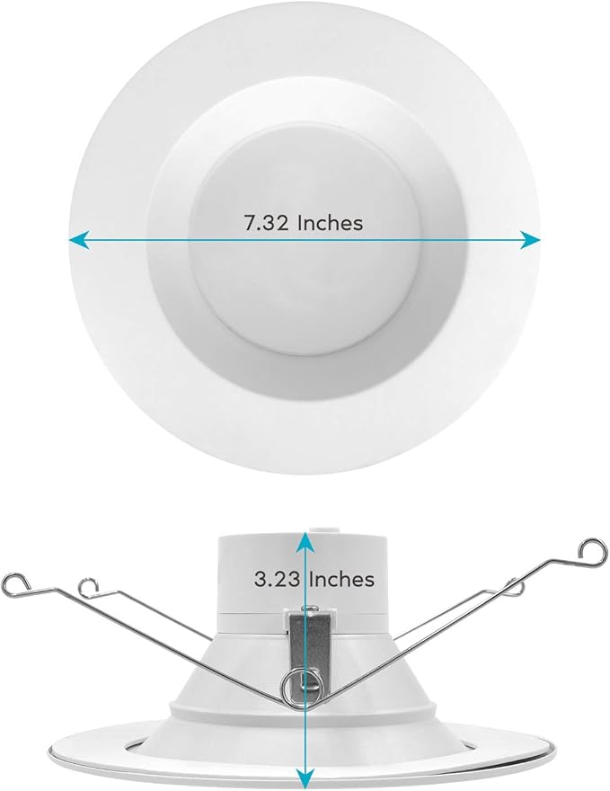 LUXRITE 56 Inch LED Recessed Retrofit Downlight, 14W90W, CCT Color Selectable 2700K 3000K 3500K 4000K 5000K, Dimmable Can Light, 1100 Lumens, Wet Rated, Energy Star, Smooth Trim (4 Pack)