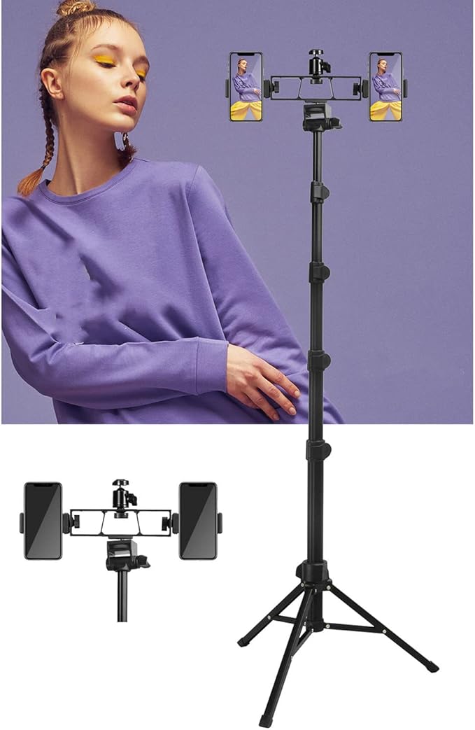 Phone Tripod Camera Stand Selfie Tripod LED Light Holder for Selfies Video Vlogging Live Streaming Phone Stand for Videos