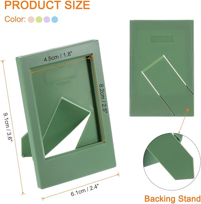 uxcell 5 Pcs Mini Picture Frames 2.4 x 3.6 Inch Rectangle Small Picture Photo Frame Holder for Tabletop Display Photos Paintings Landscape Posters Artwork, Multicolor