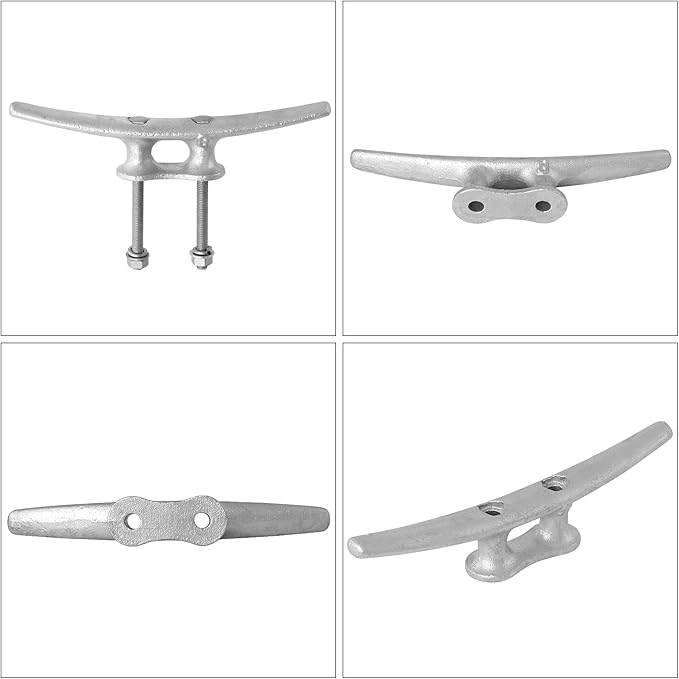 68101214 inch Dock Cleats With Bolts,Hot Dipped Galvanized Cast Iron Boat Cleats,Rope Cleat Boat Dock Cleats for Boat Docks,Decks,Piers for Tying up Boats,Marine Decor(1,2,4,5,6,8,10,12 Pack)