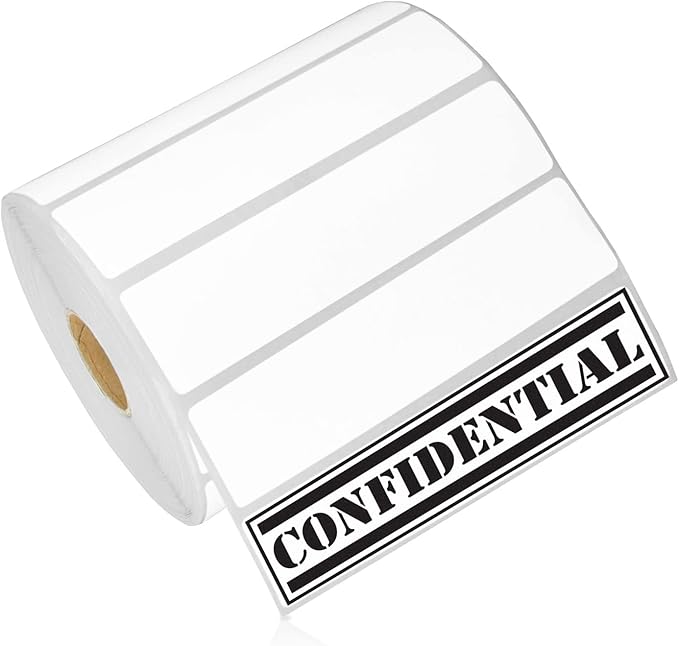 OfficeSmartLabels 4" x 1" Direct Thermal Labels - Compatible with Zebra Rollo Desktop Printers and More 1 Core, Permanent Adhesive Perforated 1 Roll, 1375 Labels