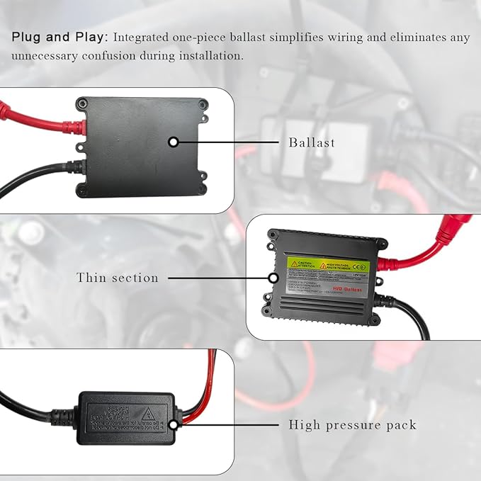 2 PCS DC 12V 35W Xenon HID Ballast, 2 x Xenon Headlight Ballast, 4000K Cool White, 6500K Bright White, Universal Fit