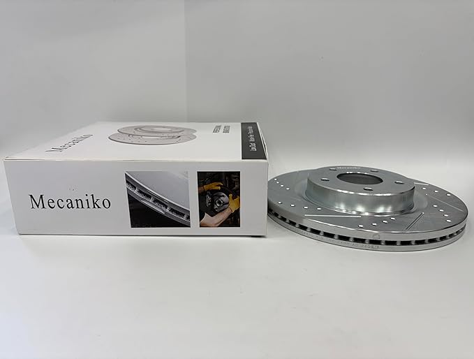 Front 11.10" Drilled and Slotted Brake Rotors Compatible with 1998-2017 Honda Accord, 2002-2004 CR-Z, 2006-2021 Civic, 2003-2011 Element, 2016 CR-V, 06-11 Acura CSX, 14-15 ILX Brakes, 31257