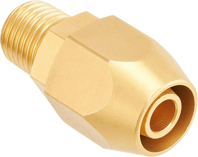 Premium Brass Reusable Repair Fitting For 3/8-Inch ID Hose,3/8" Barb For Polyurethane Air Hose with 1/4-Inch NPT Rigid (2Set 3/8inch)