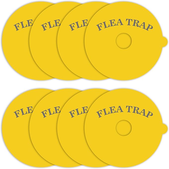 8 Pcs Flea Trap Refills Flea Sticky Pads Refills Discs for Indoor Flea Trap Catcher - 6 Inch