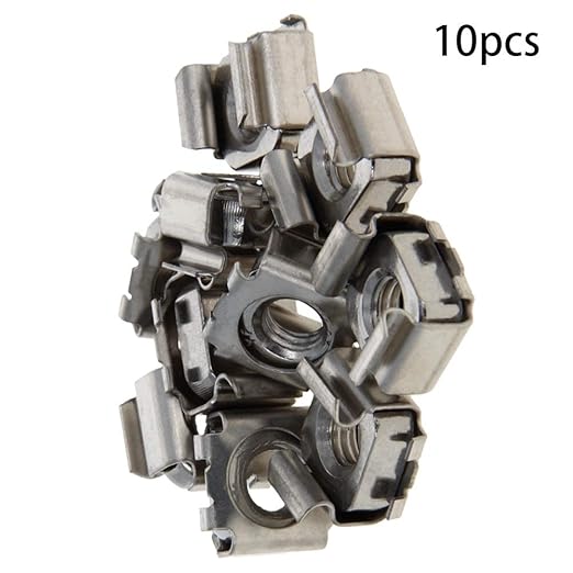Aicosineg 10Pcs M8 Metric Thread 304 Stainless Steel 0.67" x 0.47" (WxT) Cage Nuts for Server Cabinet Rack Without Treatment Silver Tone
