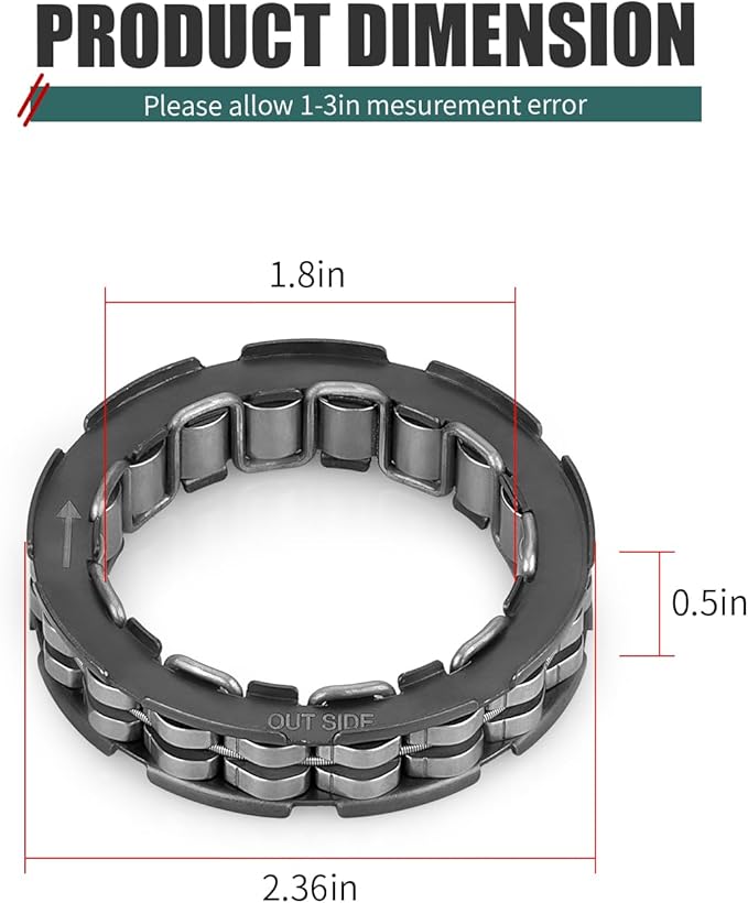 Clutch Hub One Way Bearing for Yamaha Big Bear Kodiak Grizzly Rhino Viking Wolverine 350 400 550 660 700 850 4SH-16664-00-00