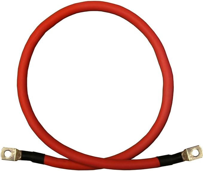 2 AWG Gauge Red Black Pure Copper Battery Inverter Cables Solar, RV, Car, Boat 9 in 38 in Lugs