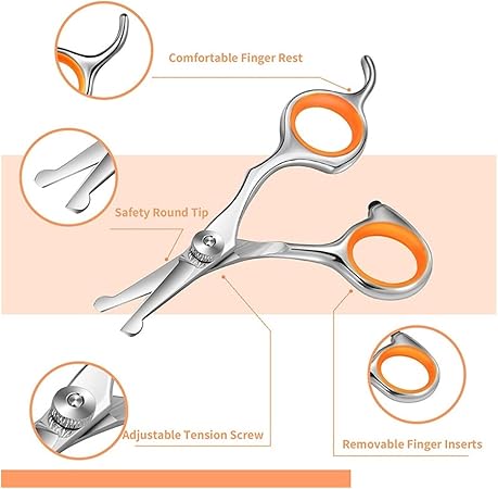 1Pc Professional Pet Hair Scissor Stainless Steel Durable Safety Rounded Tips Cat Dog Hair Cutting Tools Pets Grooming Scissors
