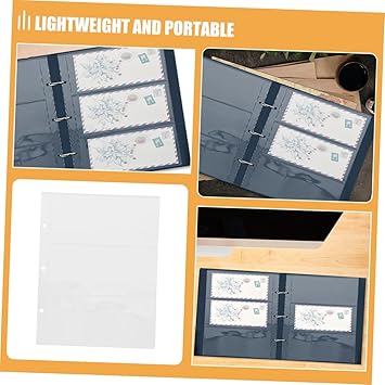 20pcs Banknote Collection Book Stamp Holder Stamp Books for Collecting Stamps Stamp Storage Bag Money Binder Coin Storage Book Stamp Album Bill Protector Sleeves Transparent PVC