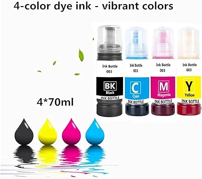 Dye Ink 003 Refill Compatible The Ink Bottle Printer Parts - Compatible with Epson L3110 003 3110 3100 3101 3110 3150 5190(4PCS)